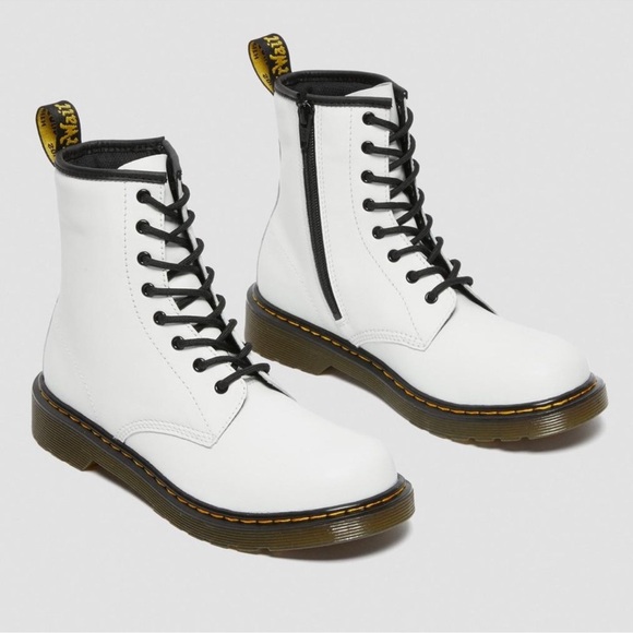 Dr. Martens Shoes - Dr Martens 1460 WOMEN'S PATENT LEATHER LACE UP BOOTS White Size 8